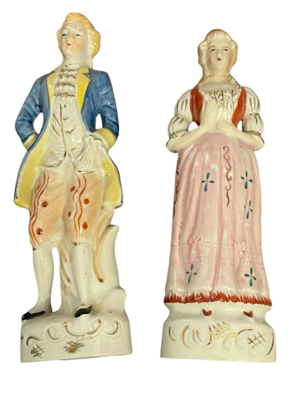 Vintage Porcelain Pair Man & Woman Hand Painted Japan